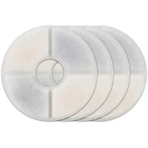 Vekonn Cat Water Fountain 4 Filters Pack for Stainless Steel Top Fountain and Yellow Stamen Fountain