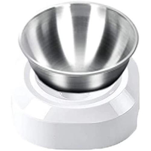 Elevated Cat Bowls with Stainless Steel Bowls, 15° Tilted Raised Cat Food and Water Bowls, Nonslip No Spill Pet Feeding Bowls for Cat and Small Dogs