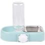 Cage Dual Bowl, Crate Hanging Bowl, Bowl with Water Bottle Removable Stainless Steel Water Food Feeder Bowls Cage Coop Dish Holder with Bolt for Bird Rabbit Dog Cat, Food Water Bowl 2 in 1 Design Blue