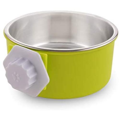Guardians Crate Dog Bowl Removable Stainless Steel Water Food Feeder Bowls Cage Coop Cup for Cat Puppy Bird Pets