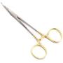 CYNAMED Premium German Set of 2 Ea Pet Cat Dog Hair Puller Remover Stainless Steel HEMOSTAT Locking Forceps 5'' Straight + Curved Full Serrated-s Ear Hair Clamp Pulling Shears Plier Pet Dog Trimmer