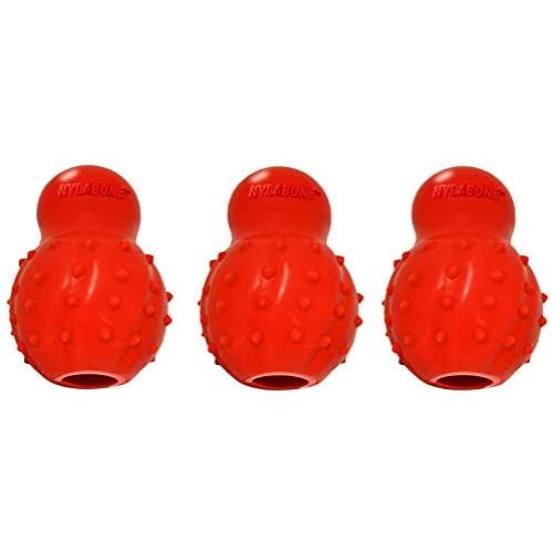 Nylabone 3 Pack of Busy-Time Stuffable Dog Chew Toys, Small, with Dental Nubs