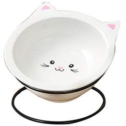 Cat Food Bowls Set,Raised Cat Bowls for Food and Water,Ceramic Elevated Pet Dishes Bowls with Stand