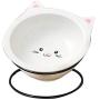Cat Food Bowls Set,Raised Cat Bowls for Food and Water,Ceramic Elevated Pet Dishes Bowls with Stand