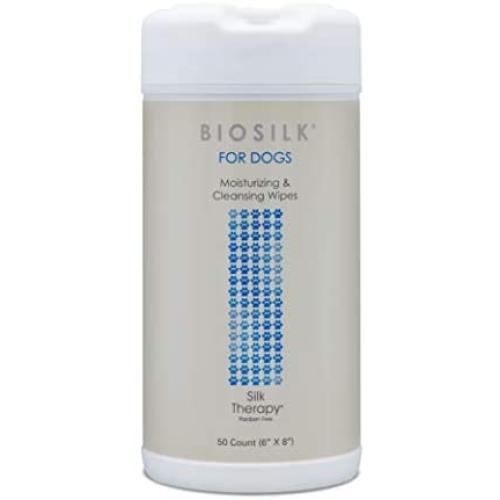BioSilk for Dogs Moisturizing & Cleansing Wipes For Pets | Best Dog Wipes For Dogs With Dry Skin (FF7123)