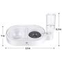 Meipire Dog Cat Double Bowls Automatic Cat Feeder and Water Dispenser, Pet Food and Water Feeder Bowls with Automatic Water Bottle for Small Large Dog Pets Puppy Kitten Rabbit