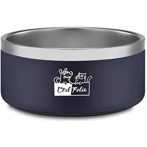 CtilFelix Dog Bowl Stainless Steel Dog Water Bowl Non-Slip Dog Food Bowl Large Portable Pet Feeder Bowl for Medium Large Dogs Cats Deep Holds 64 Ounce Navy CtilFelix Dog Bowl Stainless Steel Dog Water Bowl Non-Slip Dog Food Bowl Large Portable Pet Feeder Bowl for Medium Large Dogs Cats Deep Holds 64 Ounce Navy