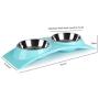nonbrand Paragon Double Small Dog Bowls Premium Stainless Steel Food and Water Bowls for Cats, Dual Use pet Feeder with Stand Free The Neck for Small Dogs & Cats