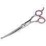 LILYS PET 7.0''/7.5'' Round-TIP Safety Professional Stainless Steel PET Dog Cat Grooming Scissors Set,Pink Ring, Cutting&Curved&Thinning Shears Set