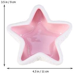 POPETPOP Pet Feeding Bowl Ceramic Feeding Bowl for Hamster Small Pet (Pink)