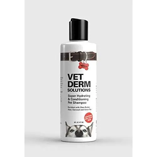 Vet Derm Solutions Super Hydrating & Conditioning Pet Shampoo-Veterinarian & Dermatologist Formulated-Soothes Dry Itchy Skin and Reduces Flakes-Paraben & Sulfate-Free, Tear-Free-16oz Vet Derm Solutions Super Hydrating & Conditioning Pet Shampoo-Veterinarian & Dermatologist Formulated-Soothes Dry Itchy Skin and Reduces Flakes-Paraben & Sulfate-Free, Tear-Free-16oz