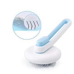 MOCSONE Cat Brush | Dog Brush Comb,Self Cleaning Slicker Brush for Dogs and Cats, Gently Pet Massage & Grooming Tool, One-click Painless Hair Remover Brush for Shedding (Blue)