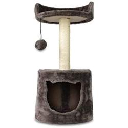ASPCA Deluxe Cat Condo & Hammock with Swat Toy, Wood Brown