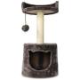 ASPCA Deluxe Cat Condo & Hammock with Swat Toy, Wood Brown