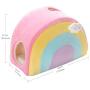 All Fur You Small Rainbow Cat Cave Bed, Cat House for Indoor Cats, Cubby Cat Hideaway Dome Bed Cat Tent Pod Igloo Pet Cave Cat Home Pet Cubes Felt Warm Cozy Caves Cat Hut Covered Beds Puppy Houses