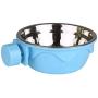 Bouddha Crate Dog Bowl, Removable Stainless Steel Hanging Cage Bowl Pet Dish Water Food Feeder for Dogs Cats Rabbits Birds Small Animals(Blue)