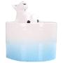 GZL Pet Waterer with Water Level Window, 4-Fold Purifier Filter, Ultra-Quiet Ceramic Waterfall Fancy Fountain, Automatic Drinking Fountain for Cats and Dogs