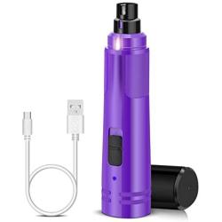 Casfuy Dog Nail Grinder with LED Light - Upgraded 2-Speed Electric Pet Nail Trimmer Powerful Painless Paws Grooming & Smoothing for Small Medium Large Dogs & Cats