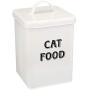 Pethiy Dog Food and Treats Containers Set with Scoop for Dogs-Vintage White Powder-Coated Carbon Steel - Tight Fitting Lids - Storage Canister Tins Small