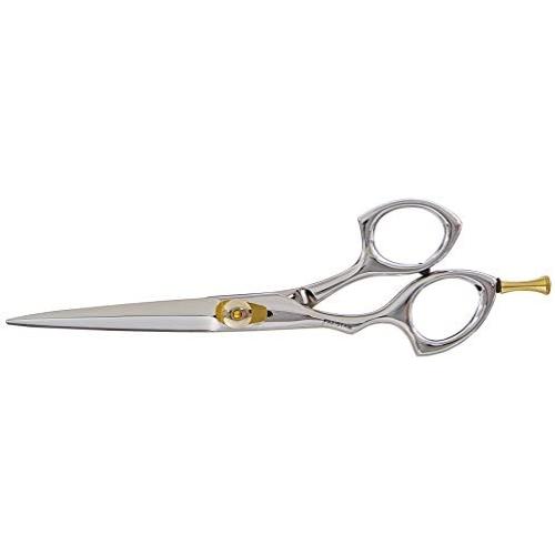 Tamsco Diamond Offset Handle Shear 6.5-Inch with Removable Finger Rest Semi-Convex Edge Japanese Stainless Steel Left Handed Removable Finger Rest Adjustable Tension Screw