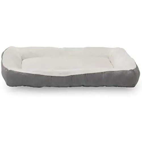 long rich Rectangle Low Bumper Pet Bed, 40 x 30, Plush & Non-Slip Buttom, by Happycare Textiles long rich Rectangle Low Bumper Pet Bed, 40 x 30, Plush & Non-Slip Buttom, by Happycare Textiles
