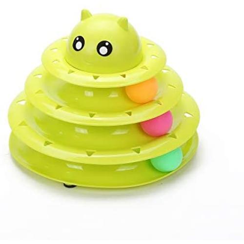 Gefryco Pet Interactive Cat Toy 3 Level Towers Tracks Roller Exercise Puzzle Toys