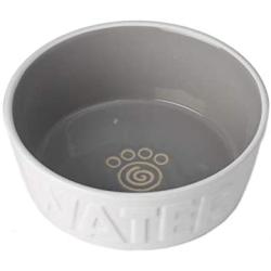 PetRageous 14014 Back to Basics Dishwasher and Microwave Safe Dog Water Bowl 6-Inch Diameter 2.25-Inch Tall 2.5-Cup Capacity For Medium and Large Dogs and Cats of All Sizes, White