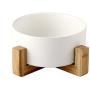 Wyxy Portable Pet Bowls Pet Cat Bowl Small Dog Cutlery Cat Rice Bowl Ceramic Cat Bowl Solid Wood Frame Strong Easy to Clean pet Supplies