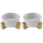 Micro Traders 2Pcs Ceramic Cat Dog Bowl, with Bamboo Elevated Stand for Puppy Kitten Pet Raised Feeder Gift Dishwasher-Safe White Micro Traders 2Pcs Ceramic Cat Dog Bowl, with Bamboo Elevated Stand for Puppy Kitten Pet Raised Feeder Gift Dishwasher-Safe White