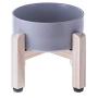 LIONWEI LIONWELI Ceramic Elevated Raised Cat Bowl with Wood Stand No Spill Pet Food Water Feeder Cats Small Dogs