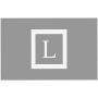 KESS InHouse Kess Original Monogram Solid Grey Letter L Feeding Mat for Pet Bowl, 24 by 15-Inch