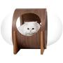 MYZOO Spaceship Alpha, Warm and Cozy Pet Bed for Cat & Dog, Designed & Modern Cat House, Wooden Cat Furniture(Oak & Walnut)
