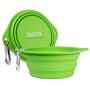 Mighty Paw Collapsible Travel Dog Bowl Set - 2 Pack (27 Oz) | Food Safe Silicone Food & Water Bowls for Pets. Bonus Carabiner Clip for Hiking, Camping or Walking. Lightweight & Leak-Proof