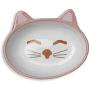 PetRageous 70658 Oval Here Kitty Stoneware Cat Bowl 5.5-Inch Wide and 1.5-Inch Tall Saucer with 5.3-Ounce Capacity and Dishwasher and Microwave Safe is Great for Cats, Pink