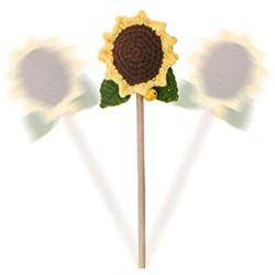 Sunflower Cat Funny Teaser,Flower Crochet Knitted Puppy Interactive Toy,Kitten Catcher Exerciser Chewing Stick Wooden Long Pole Pet Playing Supplies with Bell