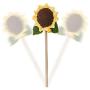 Sunflower Cat Funny Teaser,Flower Crochet Knitted Puppy Interactive Toy,Kitten Catcher Exerciser Chewing Stick Wooden Long Pole Pet Playing Supplies with Bell