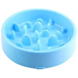 Pet Bowl, Environmentally Friendly Materials Feeder Dog Cat Bowl Slow Feeder(Blue)