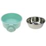 FarBoat Cat Bowl Pet Dogs Food Water Bowl Baking Finish Stainless Steel Non-Slip Rubber Base Feeding Dish for Puppy Kitty Rabbit