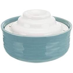 Royal Pet Club Drinking Fountain Vital Falls, Ceramic, 1.5 L/Ø 22 x 13 cm, Petrol/White, 2.29 kg
