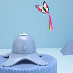 VeliHome Electronic Butterfly Stick Pet Cat Dogs Toy, Intelligent Automatic Rotating Toys for Exercising