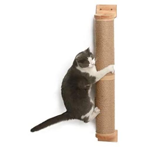 FUKUMARU Cat Scratching Post Wall Mounted, 36 Inch Tall Cat Scratch Post for Large Cats, Rubber Wood Cat Scratcher Posts for Kittens