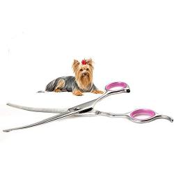 Dog Grooming Scissors Curved 7 Inch Stainless Steel with Safety Round Tips Professional Pet Grooming Shears for Dogs and Cats