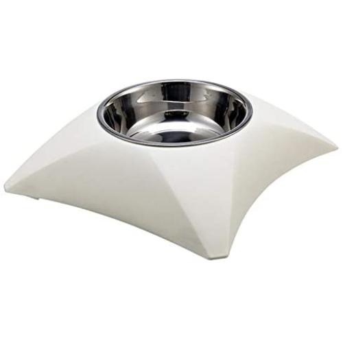 ocijf179 Dog Food Bowl 400ml Pet Dog Cat Food Plastic Stainless Steel Non-Slip Wear-Resistant Bowl - Blue