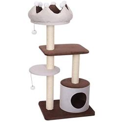 Cat Tree, Cat Tower, Cat Condo with Sisal Scratching Posts and Crown Plush Perch, Cat Bed Furniture, Kitten Activity Center, Pet Play House