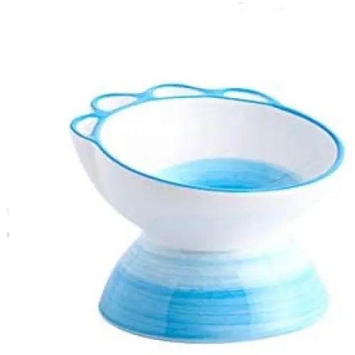 LIONWEI LIONWELI Ceramic Tilted Elevated Cat Dog Bowl Raised Cat Food Water Bowl Dish Pet Comfort Feeding Bowls LIONWEI LIONWELI Ceramic Tilted Elevated Cat Dog Bowl Raised Cat Food Water Bowl Dish Pet Comfort Feeding Bowls