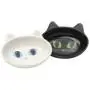 PetRageous 10012 Oval Frisky Kitty Stoneware Cat Bowl 5.5-Inch Wide and 1.5-Inch Tall Saucer with 5.3-Ounce Capacity and Dishwasher and Microwave Safe is Great for Cats, White PetRageous 10012 Oval Frisky Kitty Stoneware Cat Bowl 5.5-Inch Wide and 1.5-Inch Tall Saucer with 5.3-Ounce Capacity and Dishwasher and Microwave Safe is Great for Cats, White