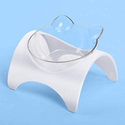 taomu Elevated Cat Food Bowls Neck Protection Raised Pet Food and Water Bowls Wide Dish Non Slip with Raised Stand for Puppy Dogs Cats(White)