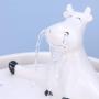 Fun Cat Water Fountain, Silence&Water Circulation Cat Water Dispenser, USB Charging Automatic Ceramic Drinking Fountain for Cats Dogs (White)