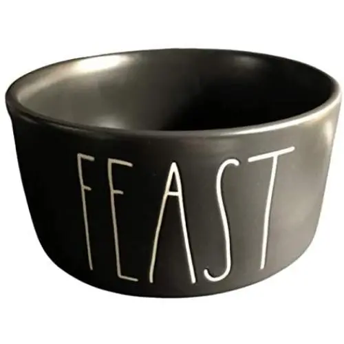 Rae Dunn Magenta Ceramic Pet Bowl Black 6'' Feast Rae Dunn Magenta Ceramic Pet Bowl Black 6'' Feast