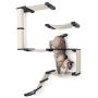 CatastrophiCreations Deluxe Cat Fort Wall Mounted Lounge, Climb and Play Furniture Cat Tree Shelves - English Chestnut/Natural, One Size